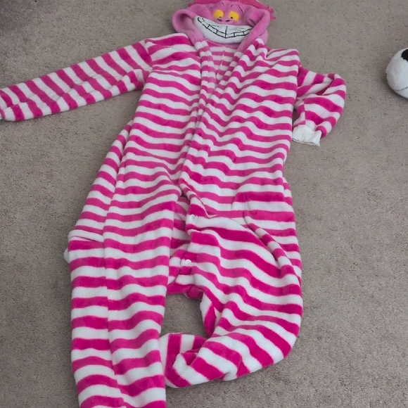 Pink and White Striped Cheshire Cat Union Suit (Adult) - Picture 2 of 3